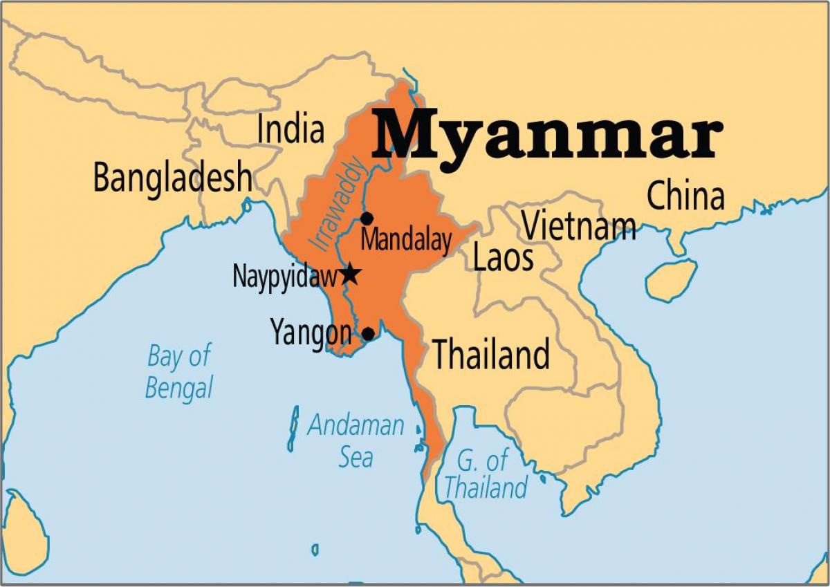 размяшчэнне М'янма на карце свету