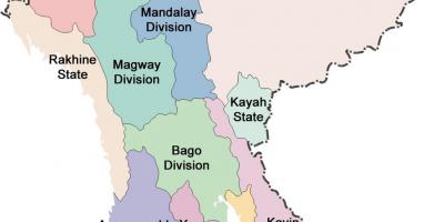 Карта М'янмы і дзяржавы