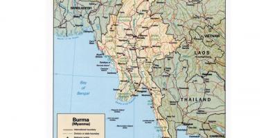 Карта М'янмы з гарадамі