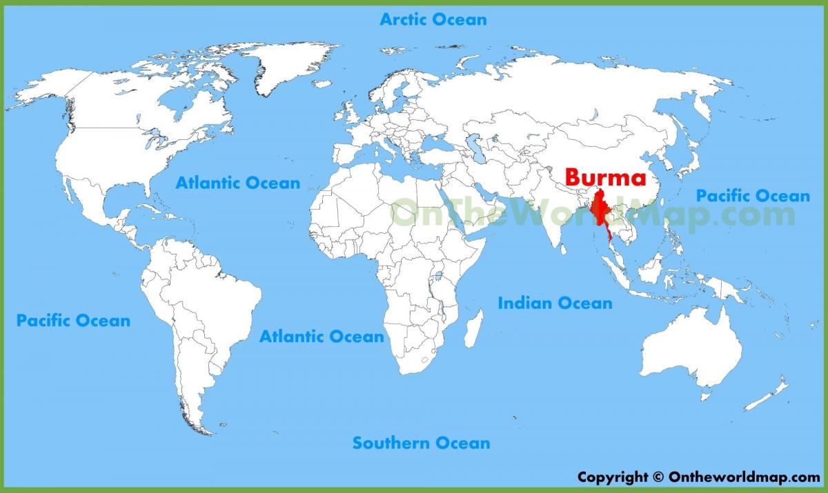 Размяшчэнне Бірма на карце