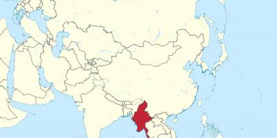 Карта свету М'янма Бірма 